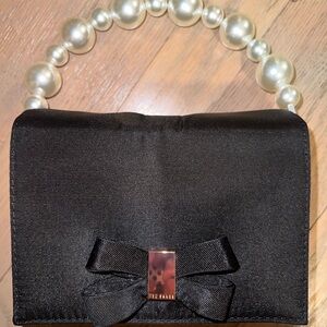 Black Ted Baker Bag with bow detail (Rose Gold hardware, pearl strap)